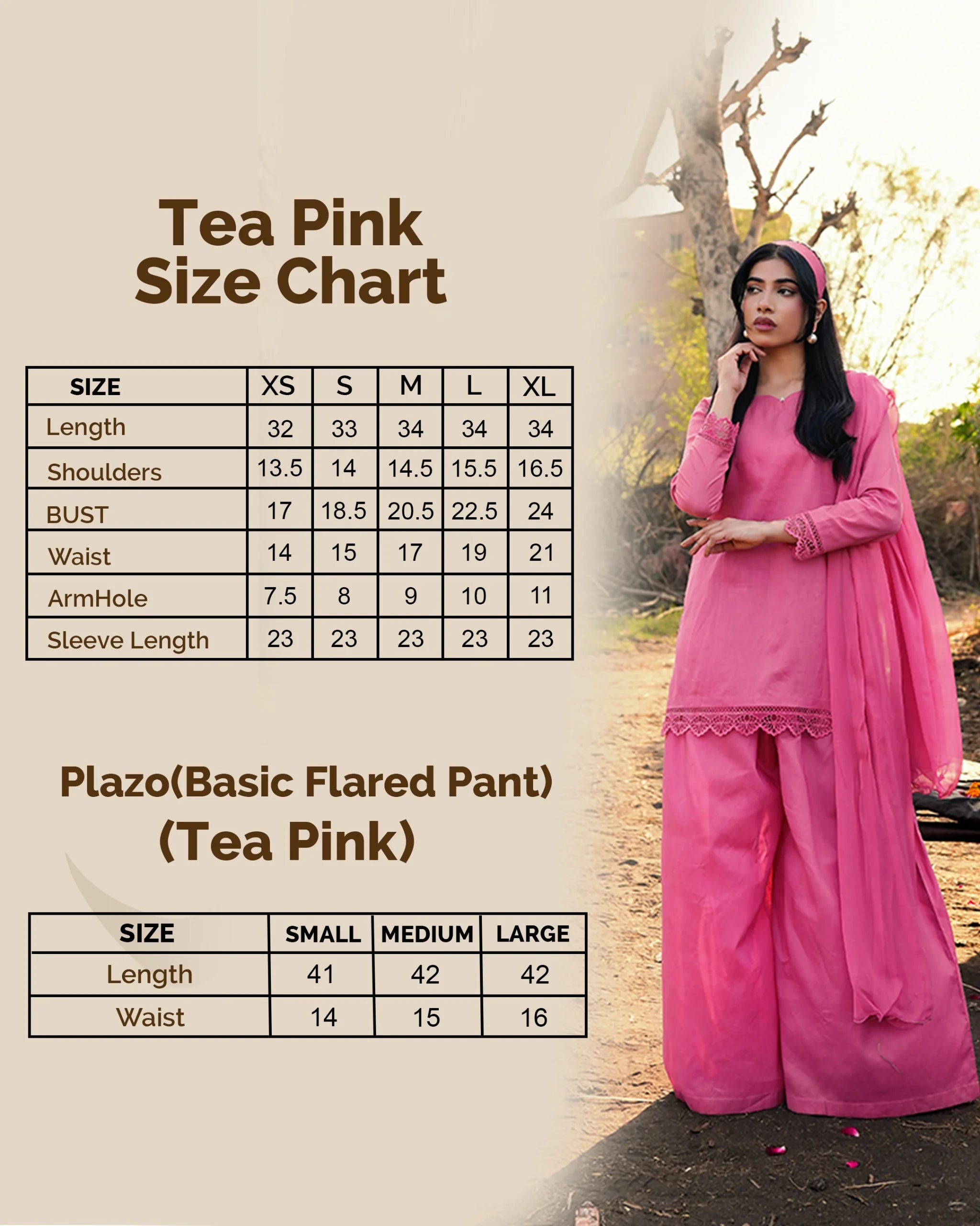 Tea Pink Cotton Short Shirt Set with Flared Palazzo